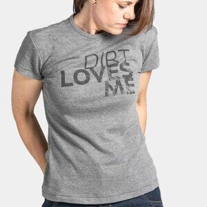 Dovetail Workwear 'Dirt Loves Me' T-Shirt in Grey, Size M
